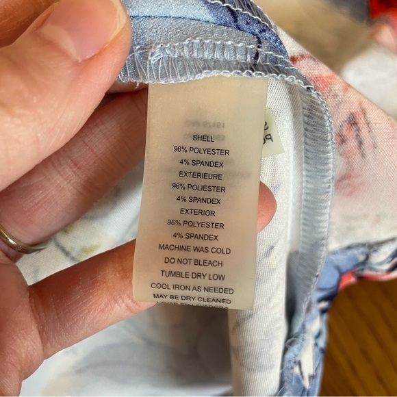 VINCE CAMUTO Floral Fit and Flare Cap Sleeve Dress Blue Red Mini Party Wedding 4 - Picture 11 of 16